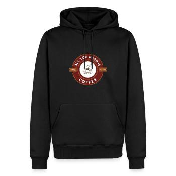 All you need is coffee, a hug in a mug - Sweat à capuche Premium bio Homme - noir - Devant - Nico (187cm)