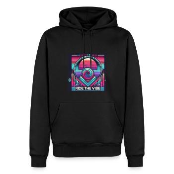 T shirts, Hoodies Ride The Vibe - Männer Premium Bio Hoodie - Schwarz - Vorne - Nico (187cm)