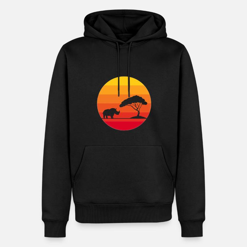 Rhino Sunset Rhino - Sweat à capuche Premium bio Homme - noir