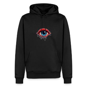 Oeil d’Halloween - Sweat à capuche Premium bio Homme - noir - Devant - Nico (187cm)