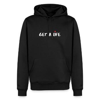 Obtenez une vie Big White - Sweat à capuche Premium bio Homme - noir - Devant - Nico (187cm)