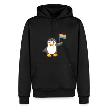 Gay Pride Antarctique Animal Pingouin Pansexuel LGBT - Sweat à capuche Premium bio Homme - noir - Devant - Nico (187cm)