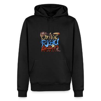 Wieder unterwegs - Wieder unterwegs - Kleidung, Geschenke - Männer Premium Bio Hoodie - Schwarz - Vorne - Nico (187cm)