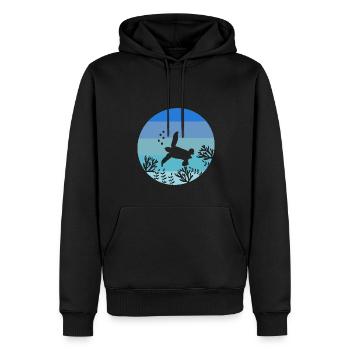 Ozean Tier Meerestier Geschenk Retro Schildkröte - Männer Premium Bio Hoodie - Schwarz - Vorne - Nico (187cm)