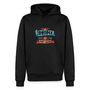 23F 0147 bk - Sweat à capuche Premium bio Homme - noir - Devant - Nico (187cm)