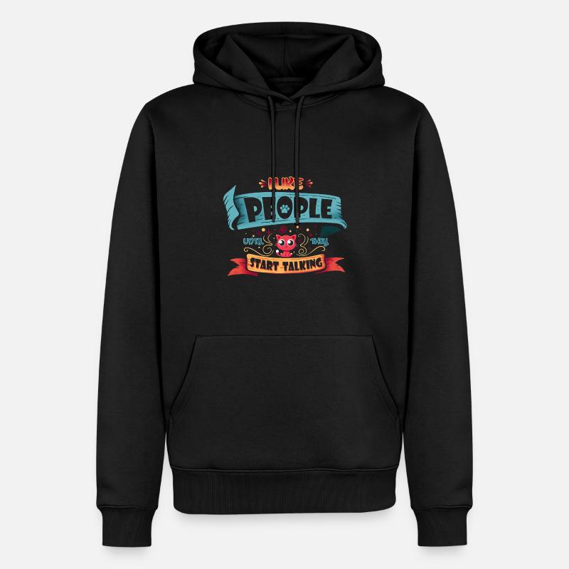 23F 0147 bk - Männer Premium Bio Hoodie - Schwarz