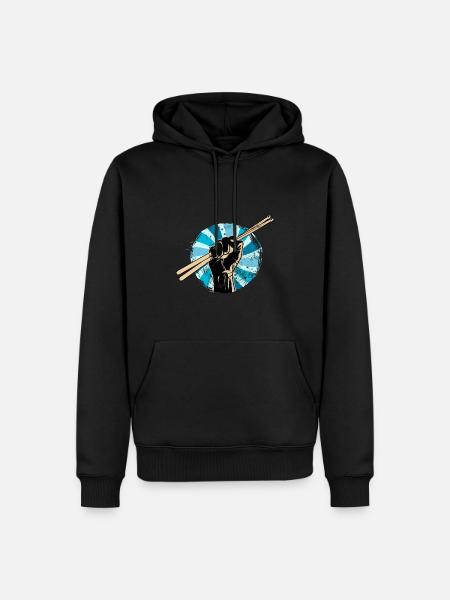 Sticks Musiker Schlagzeug Essstäbchen - Männer Premium Bio Hoodie - Schwarz