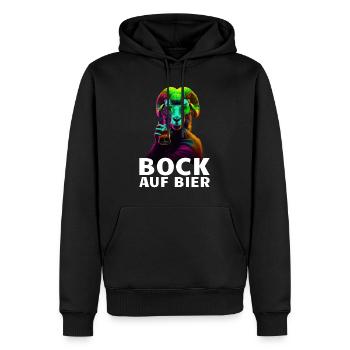 Bock auf Bier Spruch Ziege JGA Party - Männer Premium Bio Hoodie - Schwarz - Vorne - Nico (187cm)