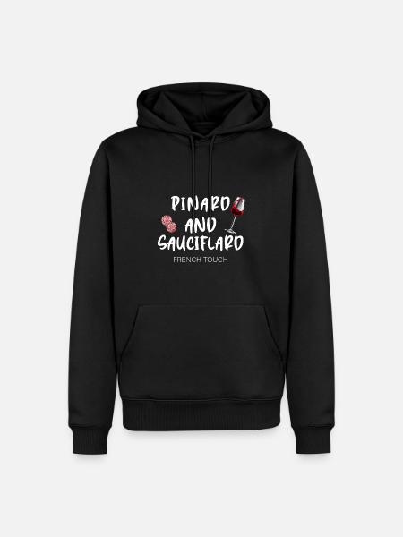 Pinard and sauciflard - Sweat à capuche Premium bio Homme - noir