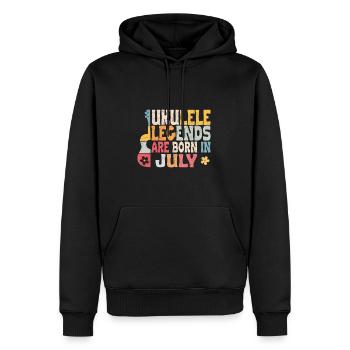 Ukulele Legends are born in July - Männer Premium Bio Hoodie - Schwarz - Vorne - Nico (187cm)