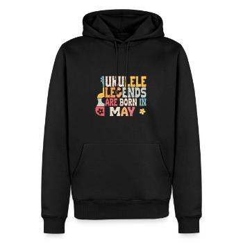 Ukulele Legends are born in May - Männer Premium Bio Hoodie - Schwarz - Vorne - Nico (187cm)