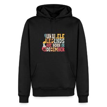 Ukulele Legends are born in December - Männer Premium Bio Hoodie - Schwarz - Vorne - Nico (187cm)