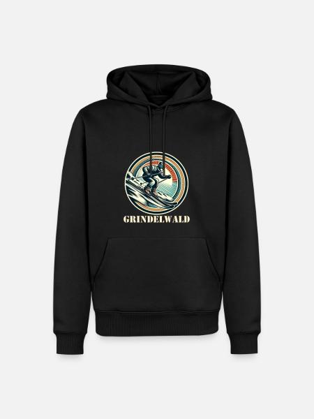 Grindelwald - Männer Premium Bio Hoodie - Schwarz