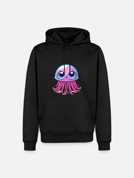 Jellyfish - Felpa con cappuccio ecologica premium da uomo - nero