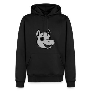 Hippo - Männer Premium Bio Hoodie - Schwarz - Vorne - Nico (187cm)