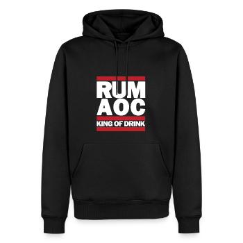 RUM AOC King of Drink - Sweat à capuche Premium bio Homme - noir - Devant - Nico (187cm)