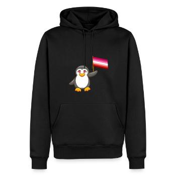 Mois de la Gay Pride Antarctique Animal Penguin Lesbienne LGBT - Sweat à capuche Premium bio Homme - noir - Devant - Nico (187cm)