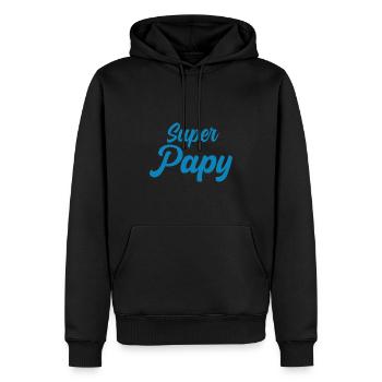 Super Papy Héros Des Petits-Enfants - Sweat à capuche Premium bio Homme - noir - Devant - Nico (187cm)