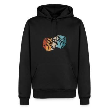 Cube rétro - Sweat à capuche Premium bio Homme - noir - Devant - Nico (187cm)