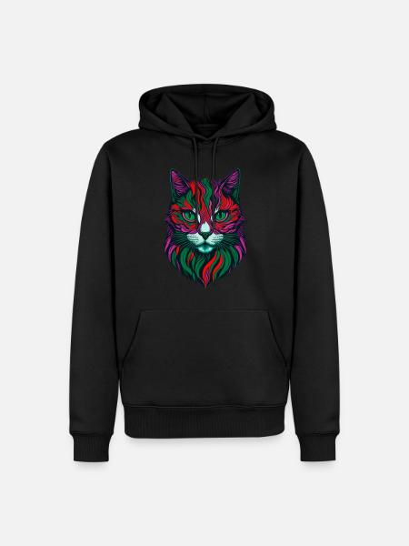 symmetrical cat | symetrical cat - Men’s Premium Organic Hoodie - black