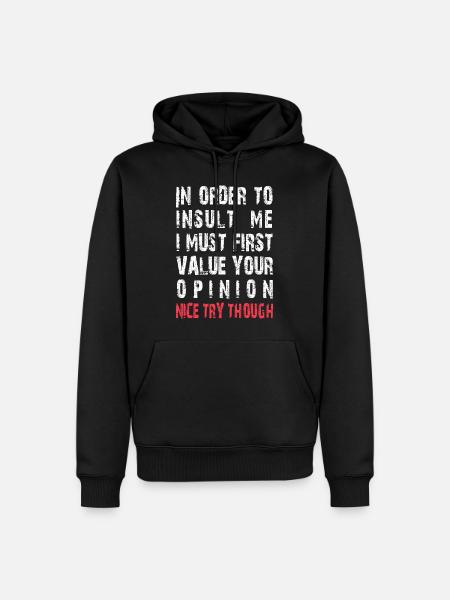 Funny to Offend Me Joke Sarcastic - Men’s Premium Organic Hoodie - black