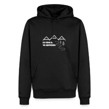 Dire que je connais un raccourci Wander Motiv - Sweat à capuche Premium bio Homme - noir - Devant - Nico (187cm)