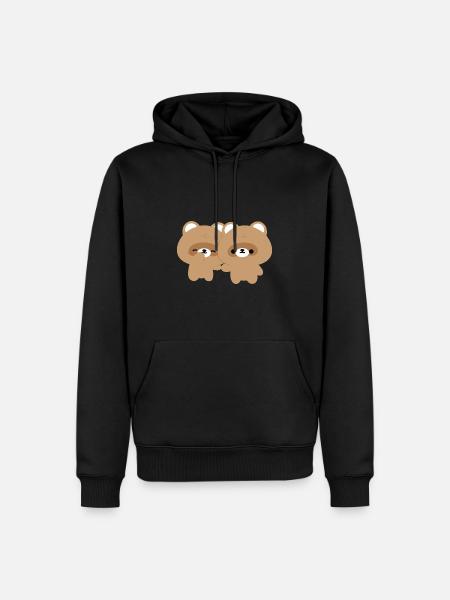 Couple de castors - Sweat à capuche Premium bio Homme - noir