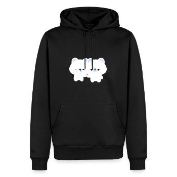 Couple d’ours polaires - Sweat à capuche Premium bio Homme - noir - Devant - Nico (187cm)