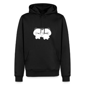 Panda Couple - Men’s Premium Organic Hoodie - black - Front - Nico (187cm)