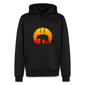 Afrique Safari Amoureux des Animaux Cadeau Rétro Éléphant - Sweat à capuche Premium bio Homme - noir - Devant - Nico (187cm)