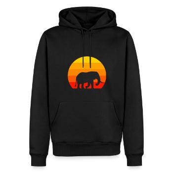 Amoureux des animaux Afrique Safari Animal Rétro Éléphant - Sweat à capuche Premium bio Homme - noir - Devant - Nico (187cm)