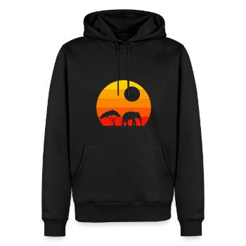 Retro Afrika Tier Geschenk Elefant - Männer Premium Bio Hoodie - Schwarz - Vorne - Nico (187cm)