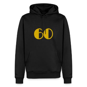60. 60 YEARS. 60TH ANNIVERSARY. BIRTHDAY 60 YEARS. - Men’s Premium Organic Hoodie - black - Front - Nico (187cm)