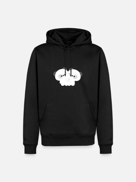 Panda-Paar - Männer Premium Bio Hoodie - Schwarz