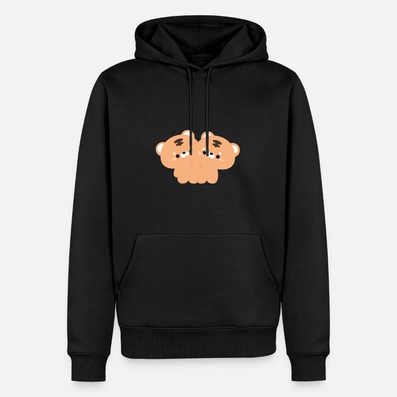Tiger-Paar - Männer Premium Bio Hoodie - Schwarz