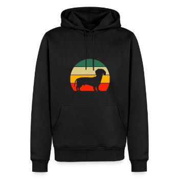 Haustierbesitzer Hunde Geschenk Retro Dackel - Männer Premium Bio Hoodie - Schwarz - Vorne - Nico (187cm)