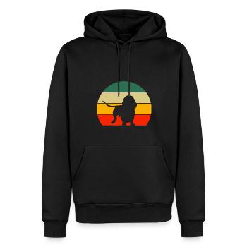 Teckel rétro pour chien - Sweat à capuche Premium bio Homme - noir - Devant - Nico (187cm)