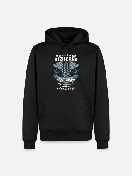 infirmier - homme et le 8e jour - Sweat à capuche Premium bio Homme - noir