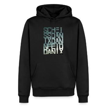 scheiss da nix - blue - Männer Premium Bio Hoodie - Schwarz - Vorne - Nico (187cm)