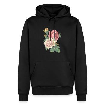 Rose - Männer Premium Bio Hoodie - Schwarz - Vorne - Nico (187cm)