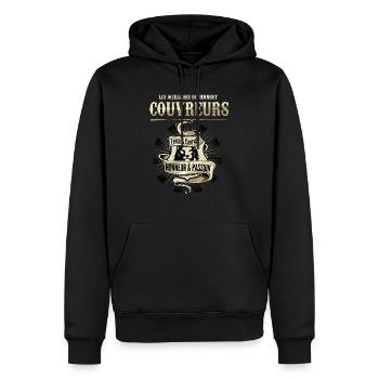 Meilleurs couvreurs - Sweat à capuche Premium bio Homme - noir - Devant - Nico (187cm)