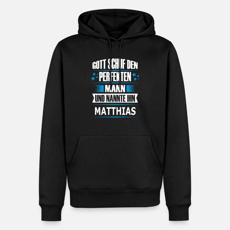 MATTHIAS - Männer Premium Bio Hoodie - Schwarz