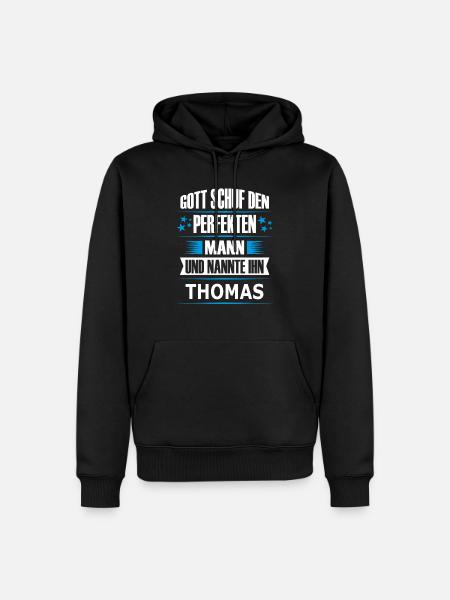 THOMAS - Männer Premium Bio Hoodie - Schwarz