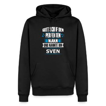 SVEN - Männer Premium Bio Hoodie - Schwarz - Vorne - Nico (187cm)