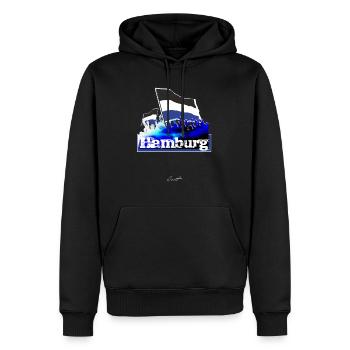 hambourg all4one - Sweat à capuche Premium bio Homme - noir - Devant - Nico (187cm)