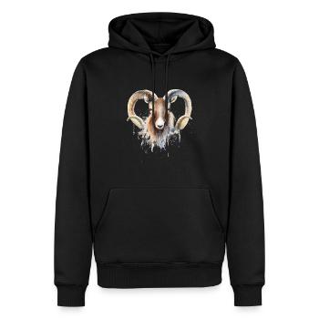 Sternzeichen Widder - Männer Premium Bio Hoodie - Schwarz - Vorne - Nico (187cm)