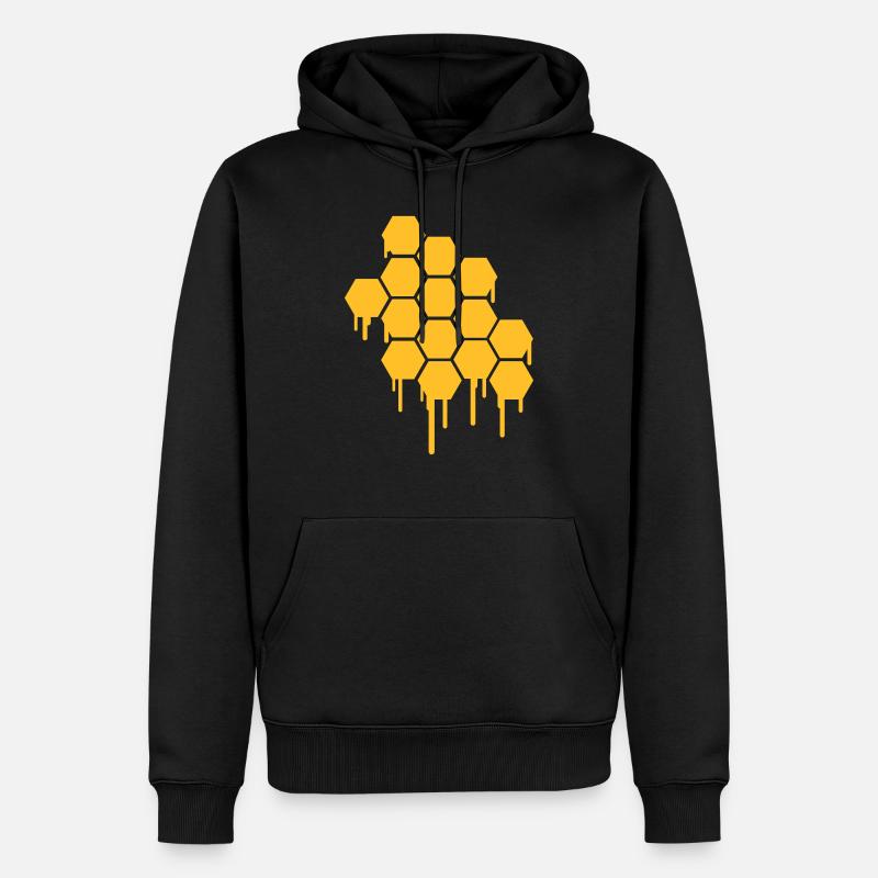 Honeycombs Pattern - Männer Premium Bio Hoodie - Schwarz