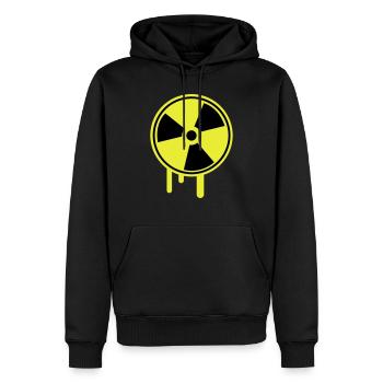 atom_symbol_1_f2 - Männer Premium Bio Hoodie - Schwarz - Vorne - Nico (187cm)