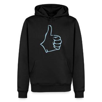 pouce ok valide - Sweat à capuche Premium bio Homme - noir - Devant - Nico (187cm)