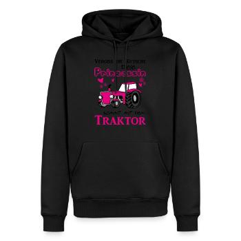 Vergiss die Kutsche Prinzessin kommt mit Traktor - Männer Premium Bio Hoodie - Schwarz - Vorne - Nico (187cm)